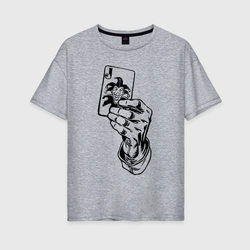 Joker Playing Card – Женская футболка хлопок Oversize с принтом купить со скидкой в -16%