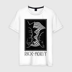 Rick and Morty black and white – Мужская футболка хлопок с принтом купить со скидкой в -20%