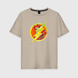 Flash – Женская футболка хлопок Oversize с принтом купить со скидкой в -16%
