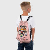 Рюкзак с принтом Stray Kids для любого человека, вид спереди №3. Цвет основы: белый