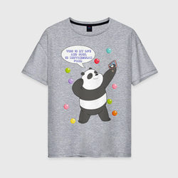 Selfie panpan – Женская футболка хлопок Oversize с принтом купить со скидкой в -16%