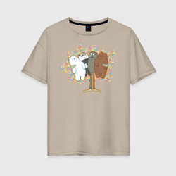 Charle and bears – Женская футболка хлопок Oversize с принтом купить со скидкой в -16%