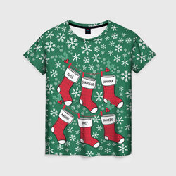 Socks New Year Friends – Женская футболка 3D с принтом купить со скидкой в -26%