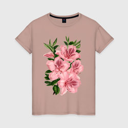 Лилии – Женская футболка хлопок с принтом купить со скидкой в -20%