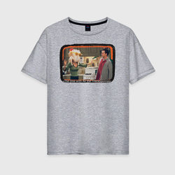 Thanksgiving Day – Женская футболка хлопок Oversize с принтом купить со скидкой в -16%