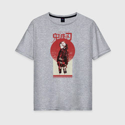 Аниме Demon Slayer – Женская футболка хлопок Oversize с принтом купить со скидкой в -16%