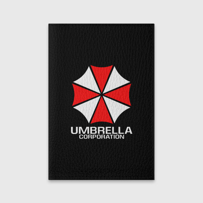 Обложка для паспорта матовая кожа с принтом Umbrella Corp Амбрелла Корп, вид спереди №1