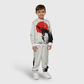 Костюм с принтом Kyokushinkai Karate для ребенка, вид на модели спереди №2. Цвет основы: белый
