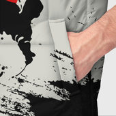 Жилет с принтом Kyokushinkai Karate для мужчины, вид на модели спереди №4. Цвет основы: черный