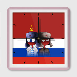 СССР - Россия – Настенные часы квадратные с принтом купить
