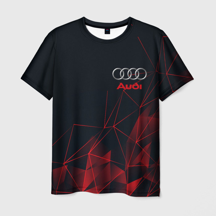 Мужская футболка с принтом Audi Ауди, вид спереди №1
