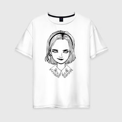 Сабрина – Женская футболка хлопок Oversize с принтом купить со скидкой в -16%