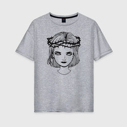 Сабрина – Женская футболка хлопок Oversize с принтом купить со скидкой в -16%