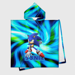 Sonic. – Детское полотенце-пончо с капюшоном 3D с принтом купить со скидкой в -16%