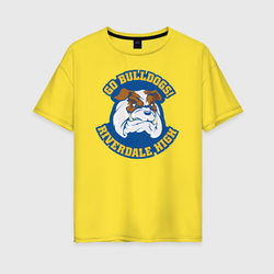 GO bulldogs – Женская футболка хлопок Oversize с принтом купить со скидкой в -16%