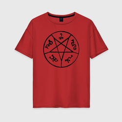Devil's Trap – Женская футболка хлопок Oversize с принтом купить со скидкой в -16%