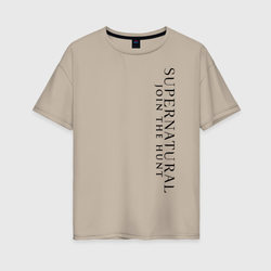 Supernatural Logo – Женская футболка хлопок Oversize с принтом купить со скидкой в -16%