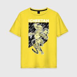 The Cheetah – Женская футболка хлопок Oversize с принтом купить со скидкой в -16%