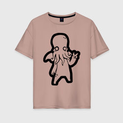 Ктулху – Женская футболка хлопок Oversize с принтом купить со скидкой в -16%