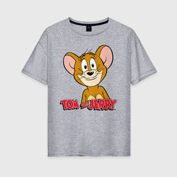 Jerry – Женская футболка хлопок Oversize с принтом купить со скидкой в -16%