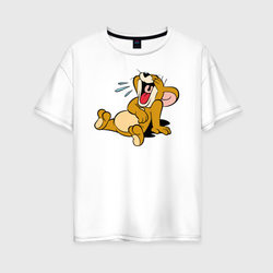 Happy Jerry – Женская футболка хлопок Oversize с принтом купить со скидкой в -16%