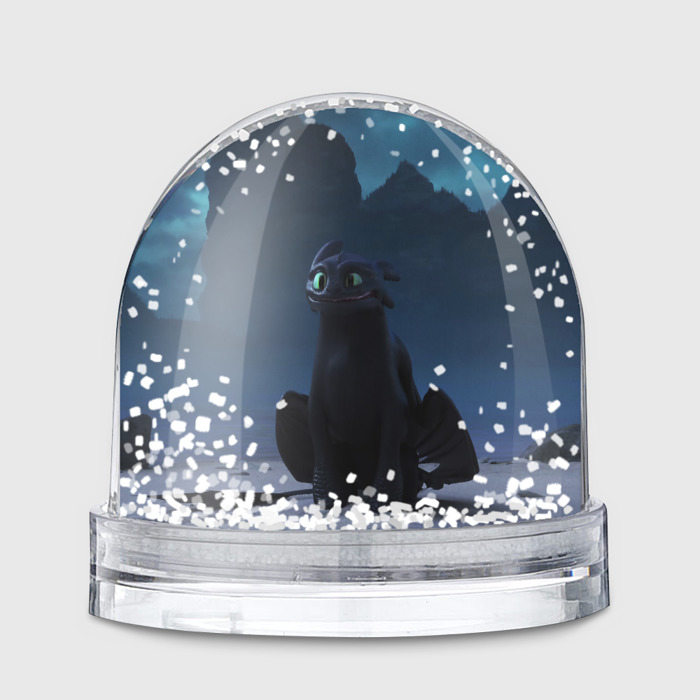 Игрушка Снежный шар с принтом Беззубик:Ночная Фурия, вид спереди №1