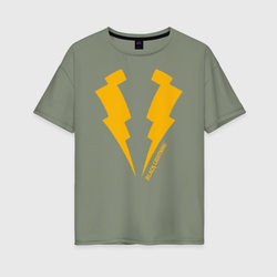 Black Lightning – Женская футболка хлопок Oversize с принтом купить со скидкой в -16%