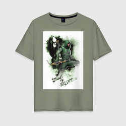 Shoot For Justice – Женская футболка хлопок Oversize с принтом купить со скидкой в -16%