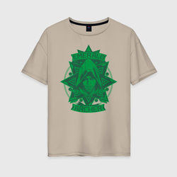 Emerald Archer – Женская футболка хлопок Oversize с принтом купить со скидкой в -16%