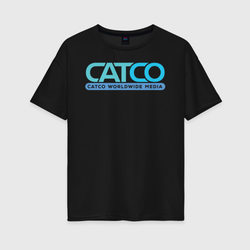 CatCo – Женская футболка хлопок Oversize с принтом купить со скидкой в -16%