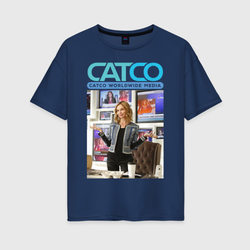CatCo – Женская футболка хлопок Oversize с принтом купить со скидкой в -16%