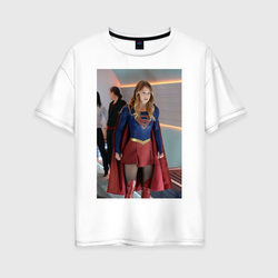 Supergirl – Женская футболка хлопок Oversize с принтом купить со скидкой в -16%