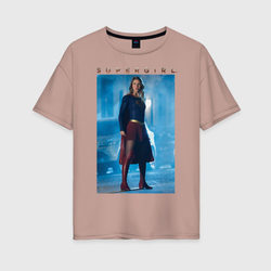 Supergirl – Женская футболка хлопок Oversize с принтом купить со скидкой в -16%