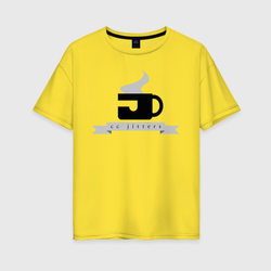 CC Jitters – Женская футболка хлопок Oversize с принтом купить со скидкой в -16%