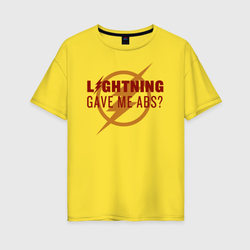 Lightning Gave Me Abs? – Женская футболка хлопок Oversize с принтом купить со скидкой в -16%