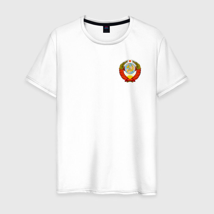 Мужская футболка из хлопка с принтом СССР, вид спереди №1