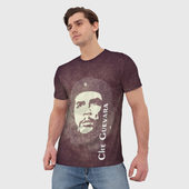 Футболка с принтом Че Гевара для мужчины, вид на модели спереди №2. Цвет основы: белый
