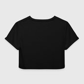 Топик (короткая футболка или блузка, не доходящая до середины живота) с принтом PORNHUB | ПОРНХАБ для женщины, вид сзади №1. Цвет основы: белый