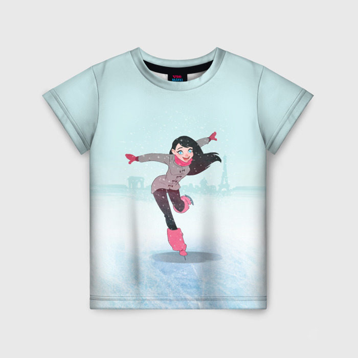 Детская футболка с принтом Фигурное катание, вид спереди №1