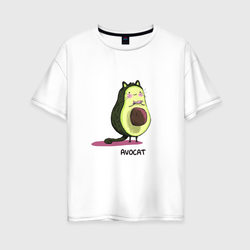 авокадо кот - авокот – Женская футболка хлопок Oversize с принтом купить со скидкой в -16%