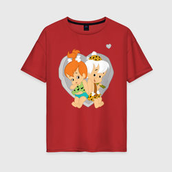 Bamm-Bamm and Pebbles – Женская футболка хлопок Oversize с принтом купить со скидкой в -16%