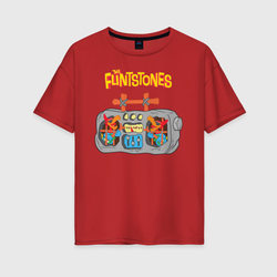 Flintstone tape recorder – Женская футболка хлопок Oversize с принтом купить со скидкой в -16%