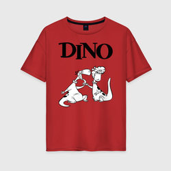 Dino – Женская футболка хлопок Oversize с принтом купить со скидкой в -16%