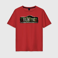 Elm Street – Женская футболка хлопок Oversize с принтом купить со скидкой в -16%