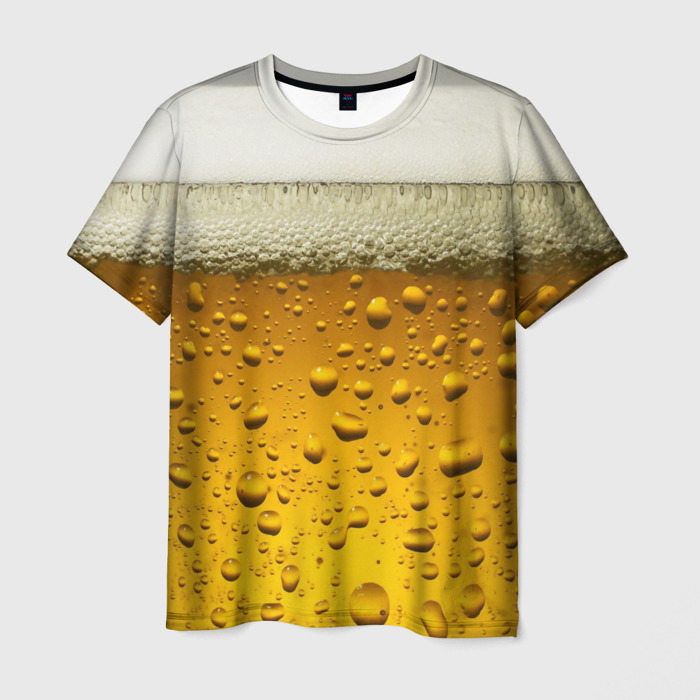 Мужская футболка с принтом Пиво, вид спереди №1