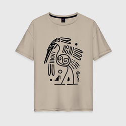 Журавль – Женская футболка хлопок Oversize с принтом купить со скидкой в -16%