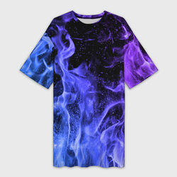 Фиолетовый огонь – Платье-футболка 3D с принтом купить