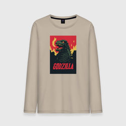 Godzilla – Мужской лонгслив хлопок с принтом купить со скидкой в -20%