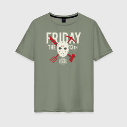 Friday The 13th – Женская футболка хлопок Oversize с принтом купить со скидкой в -16%