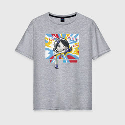 Леди Ногиня – Женская футболка хлопок Oversize с принтом купить со скидкой в -16%